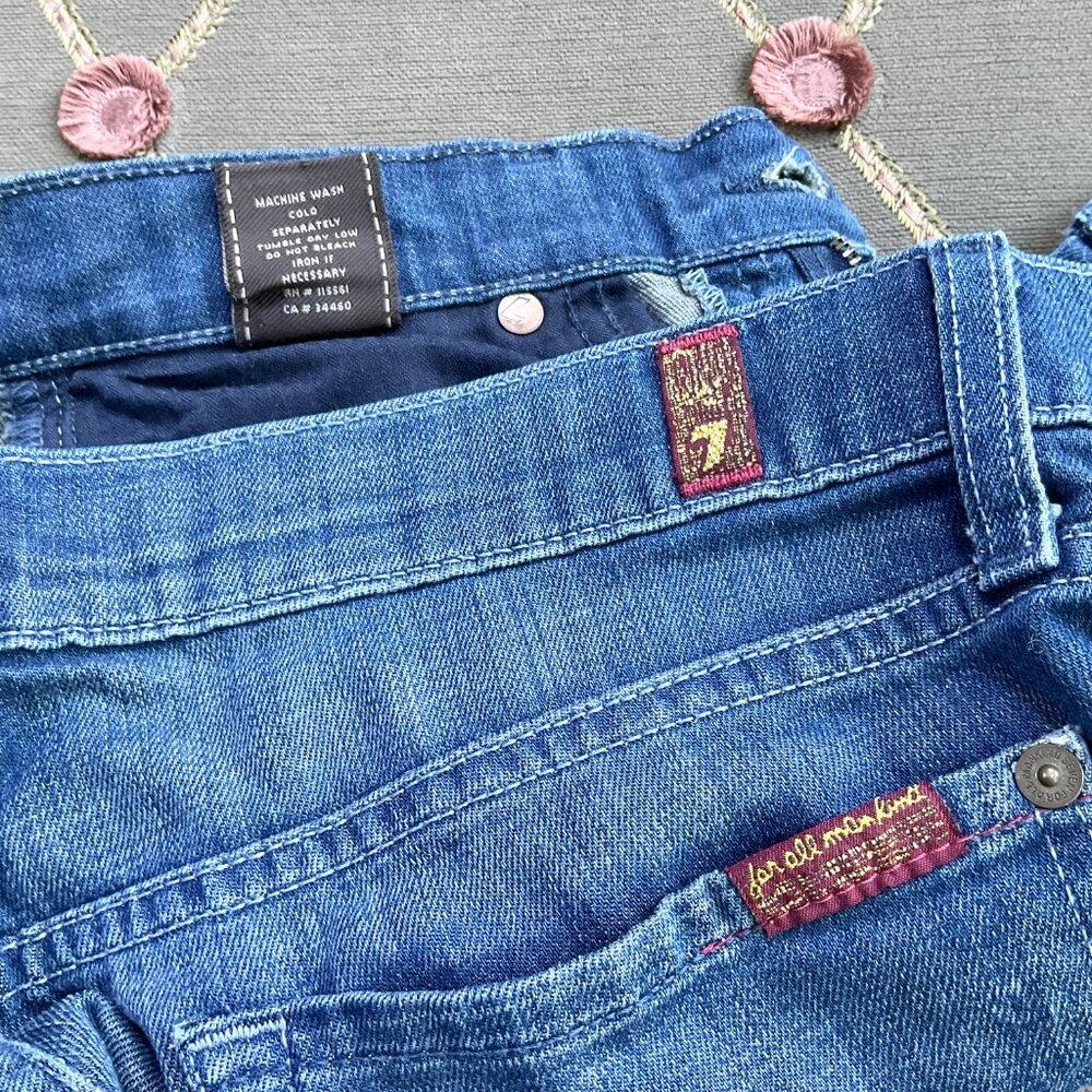 7 For All Mankind Jeans Low Rise Bootcut (28) - Picture 6 of 9